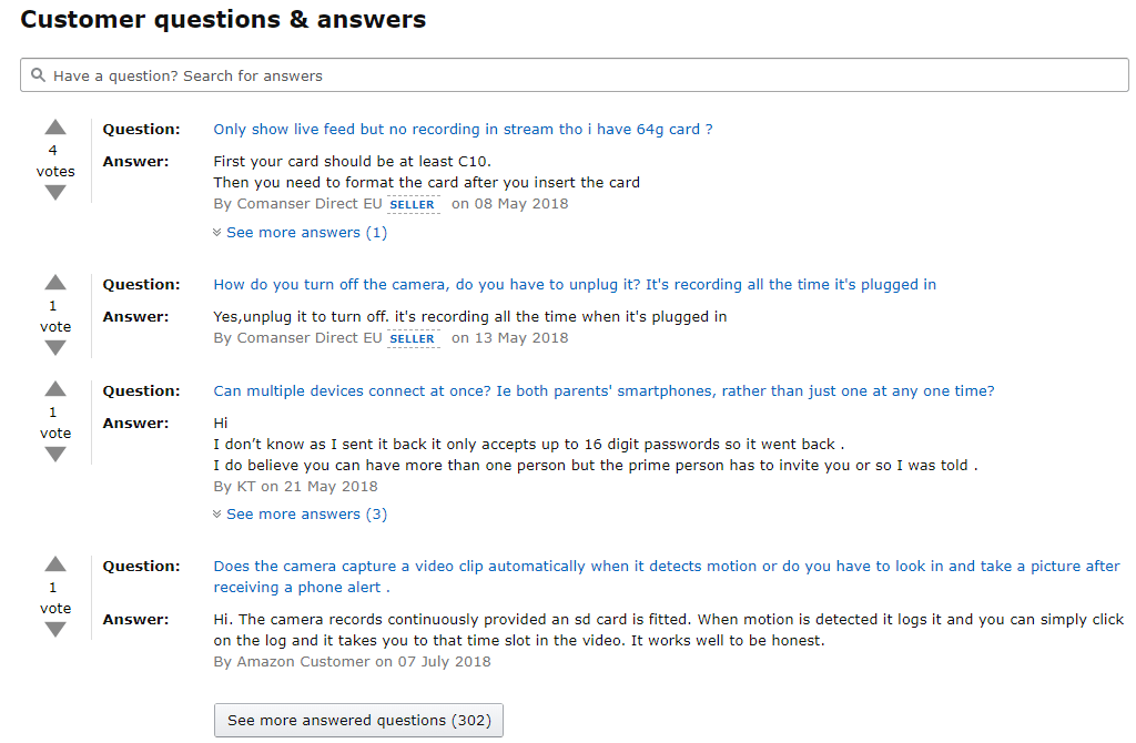 Questions & Answers Customers