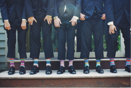 picture of men in stripey socks